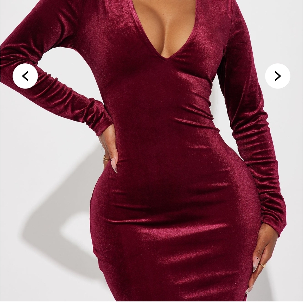 Elegant Burgundy Velvet Dress